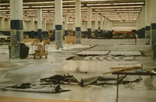 Painting Stage masking at nassau Colisseum car Park